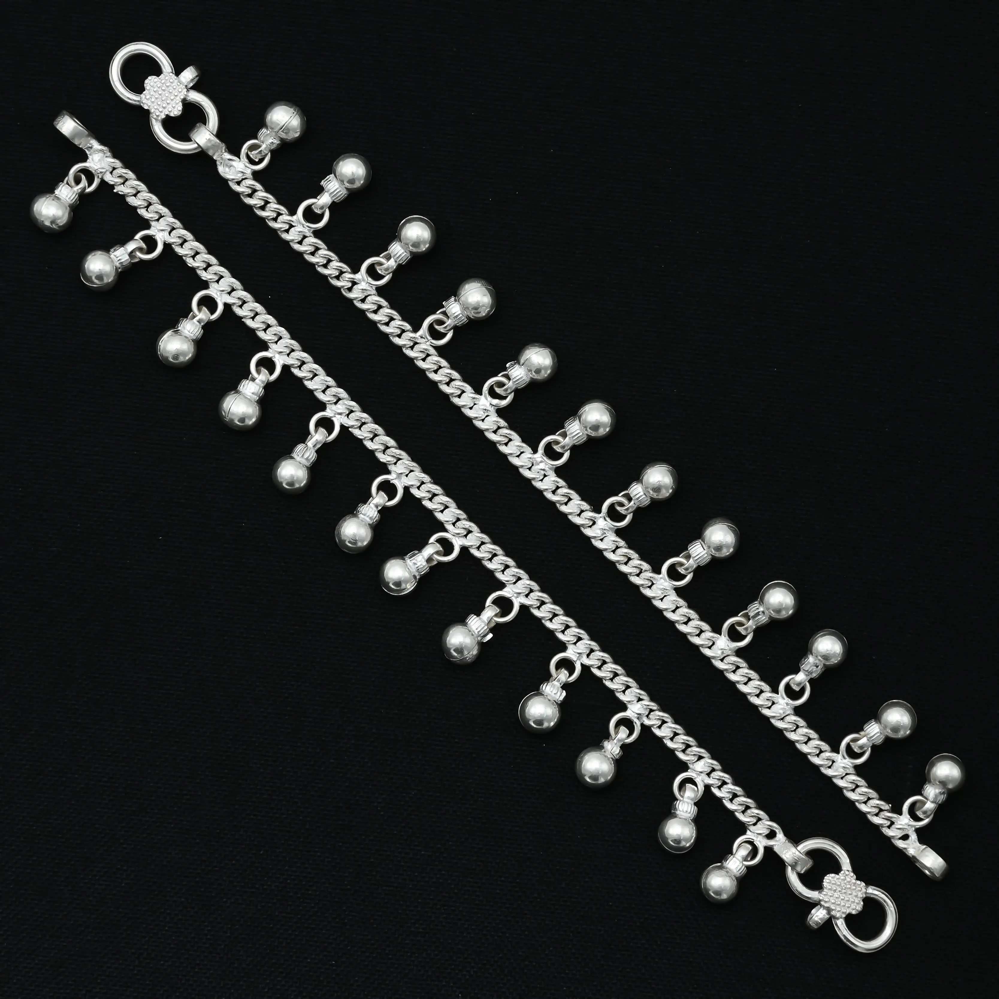 Silver Chain Design Ghungroo Payal for Baby