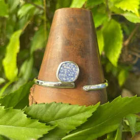 Sky Blue Haze Sterling Silver Cuff Large