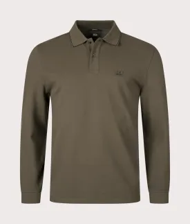 Stretch Piquet Long Sleeve Polo Shirt