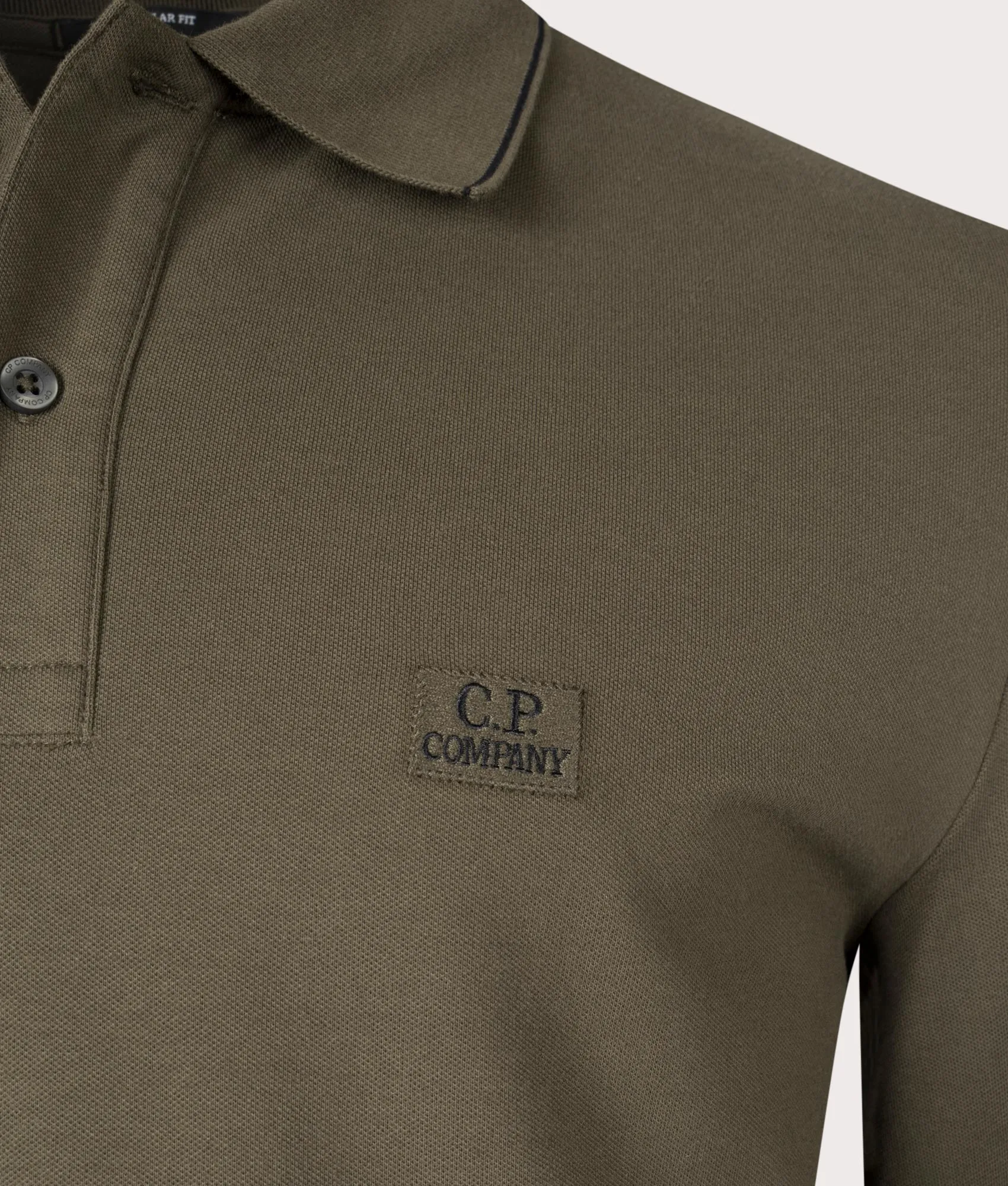 Stretch Piquet Long Sleeve Polo Shirt