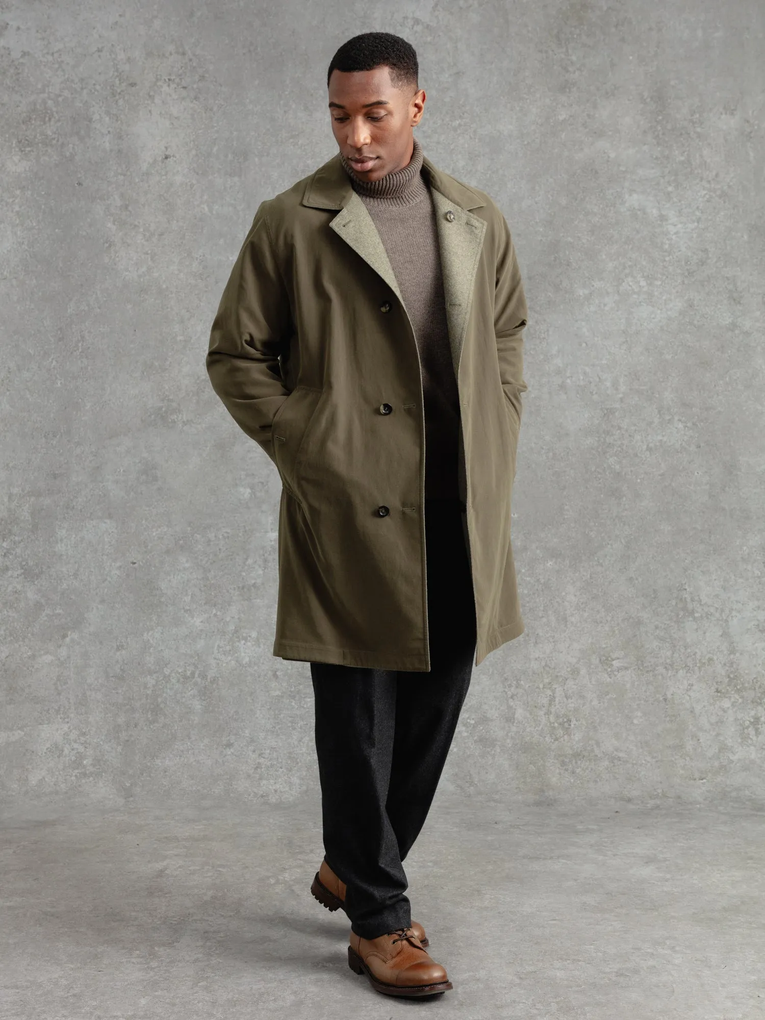 The Reversible Drizzle Mac - Willow/Olive