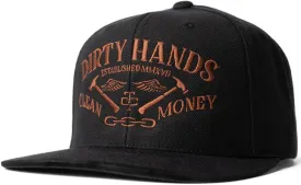 TROLL CO. CLOTHING Dirty Hands Clean Money Meshback Hat - Black, Adjustable Snapback, Curved Brim, One Size Fits Most