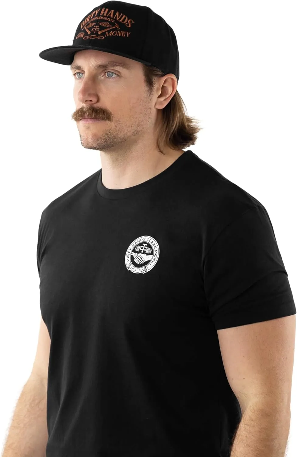 TROLL CO. CLOTHING Dirty Hands Clean Money Meshback Hat - Black, Adjustable Snapback, Curved Brim, One Size Fits Most