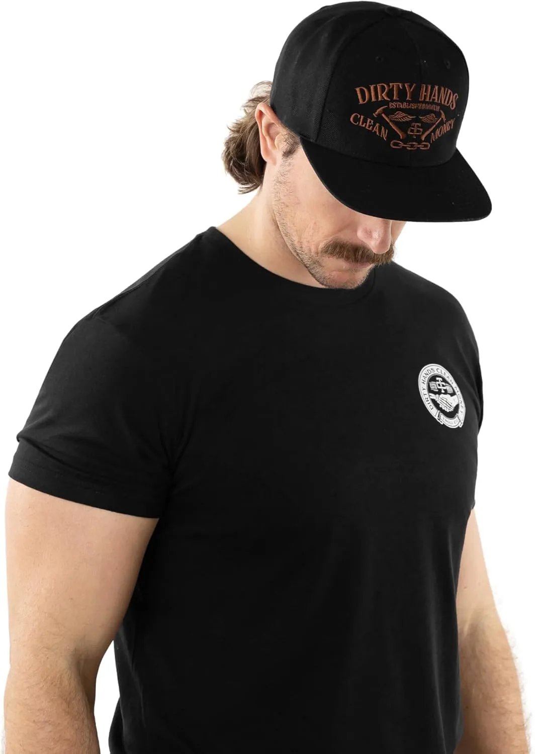TROLL CO. CLOTHING Dirty Hands Clean Money Meshback Hat - Black, Adjustable Snapback, Curved Brim, One Size Fits Most