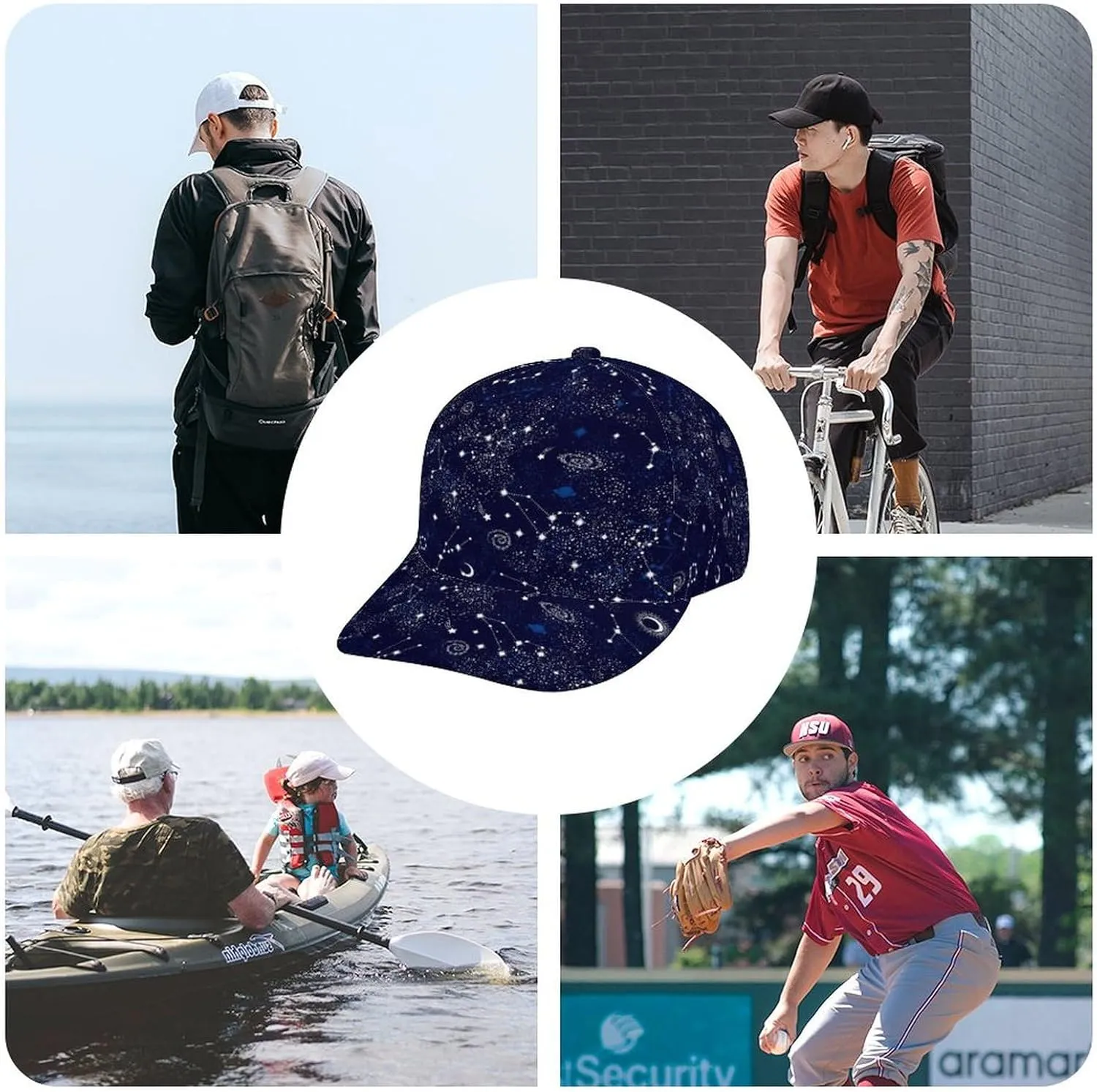 Unisex Snapback Baseball Cap Cool Hip Hop Hat for Outdoor Activities