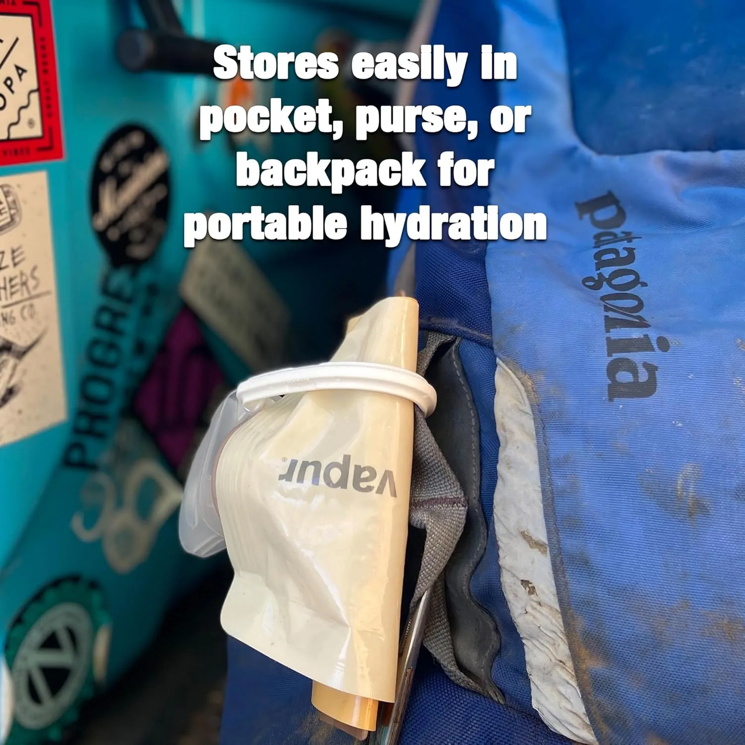 Vapur Flexible, Collapsible Wide Mouth Anti-Bottle with Detachable Carabiner, Convenient, Portable Hydration for Travel and Outdoor Adventures, 34 Ounce, Night Blue, Pack of 1