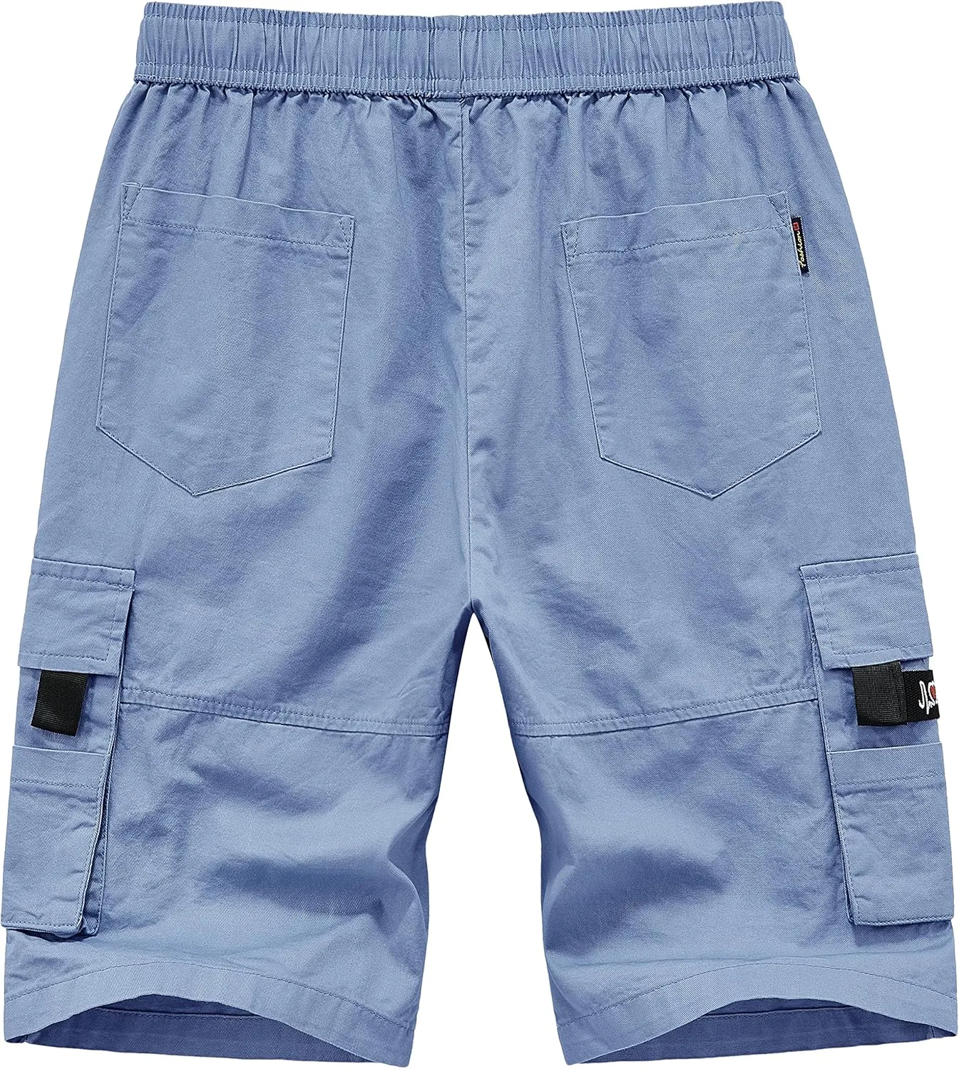 Vcansion Women's Casual Cotton Elastic Waist Drawstring Loose Fit Outdoor Multi-Pockets Cargo Shorts