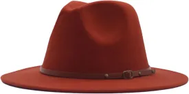 VESNIBA Womens Fedora Panama Wool Belt Classic Hat Buckle Hat Floppy Wide Caps Chew Hat