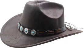Women Men Western Cowboy Cowgirl Hat with Buckle Belt Wide Brim Outdoor Fedora Hats