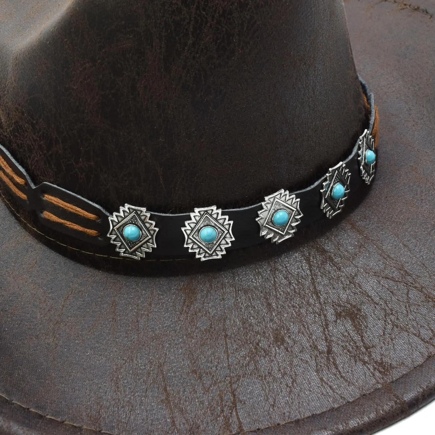 Women Men Western Cowboy Cowgirl Hat with Buckle Belt Wide Brim Outdoor Fedora Hats