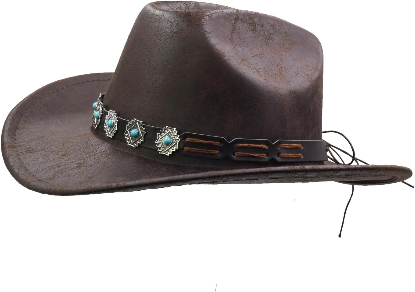 Women Men Western Cowboy Cowgirl Hat with Buckle Belt Wide Brim Outdoor Fedora Hats