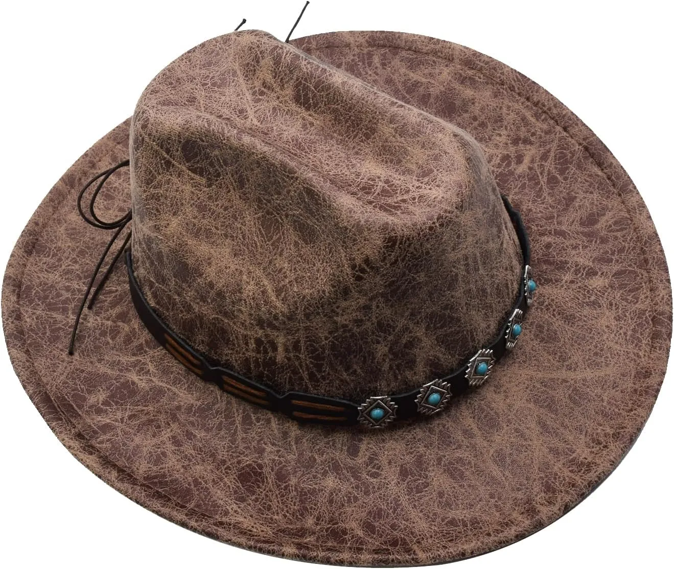 Women Men Western Cowboy Cowgirl Hat with Buckle Belt Wide Brim Outdoor Fedora Hats