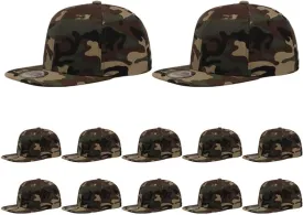 ZH Plain Flat Brim Snapback Baseball Caps Adjustable Blank Baseball Caps Wholesale 12 Pack??
