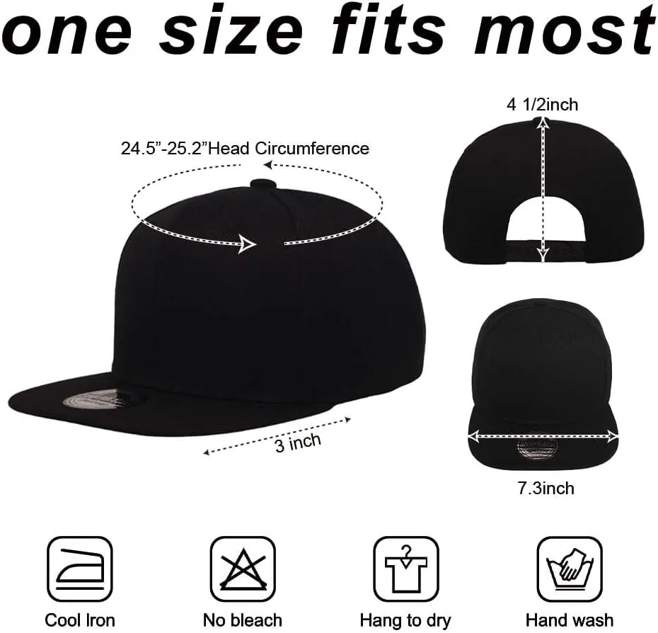ZH Plain Flat Brim Snapback Baseball Caps Adjustable Blank Baseball Caps Wholesale 12 Pack??